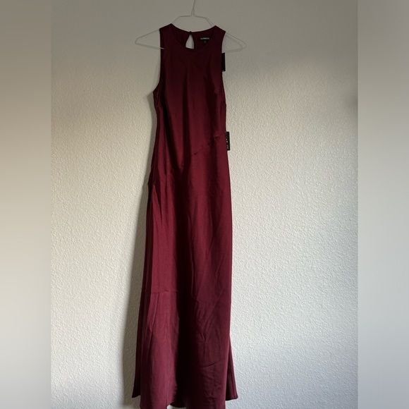 Express Satin High Neck Slip Midi Dress - Picture 2 of 3